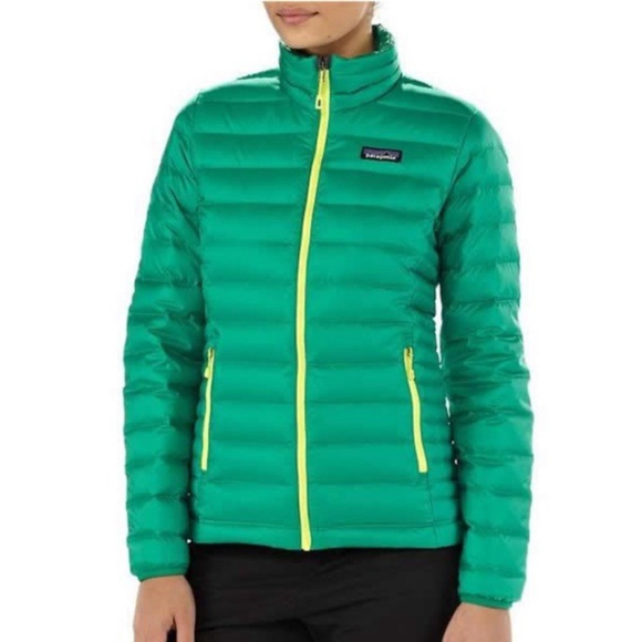 Patagonia Jacket Women’s Green Down Sweater Puffer Full Zip Insulated Coat XS - Picture 1 of 8